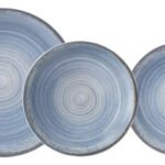 Set De Vajilla Completa Porcelana Schmidt Esfera De 18 Piezas Color Celeste