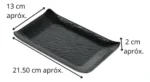 Plato Rectangular 21 Cm Melamina Reforzada Dunia Negro Melamina - Imagen 2