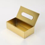 Caja Porta Pañuelos Organizador Acero Inoxidable Otten Dorado - Imagen 7