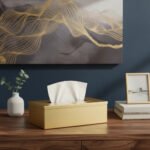 Caja Porta Pañuelos Organizador Acero Inoxidable Otten Dorado - Imagen 4