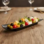 Melamina Plato Rectangular 38 Cm Color Negro Dunia Negro