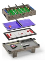 Mesa Juegos Intercambiable Metegol + Pool + Ping Pong Otten Beige