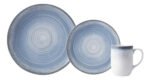 Juego Set X 18 Piezas Esfera Schmidt Porcelana Color Celeste