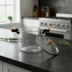 Olla De Vidrio Templado Con Tapa Y Asas Bambu 5.5 Lts Otten Transparente - Imagen 3