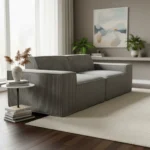 SILLON SOFA DOS PLAZAS MODERNO GRIS CLARO DUNIA - Imagen 3