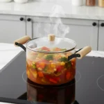 Olla De Vidrio Templado Con Tapa Y Asas Bambu 4.5 Lts Otten Transparente - Imagen 7