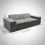 SILLON SOFA DOS PLAZAS MODERNO GRIS CLARO DUNIA - Imagen 4
