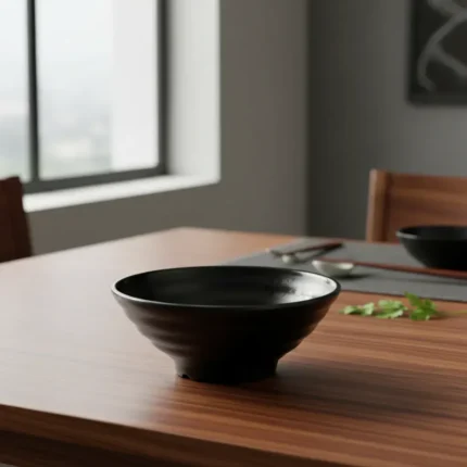 CUENCO CONICO ENSALADERA 20 CM BOWL MELAMINA REFORZADA NEGRA