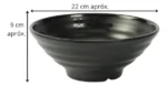 CUENCO CONICO ENSALADERA 22 CM BOWL MELAMINA REFORZADA NEGRA - Imagen 6
