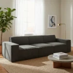 SILLON SOFA TRES PLAZAS MODERNO GRIS CLARO DUNIA - Imagen 2