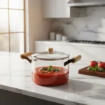 Olla De Vidrio Templado Con Tapa Y Asas Bambu 4.5 Lts Otten Transparente - Imagen 2