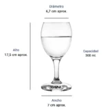 COPA AGUA VIDRIO CALIDAD PREMIUM MUNIR 300 ML - Imagen 5