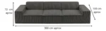 SILLON SOFA TRES PLAZAS MODERNO GRIS CLARO DUNIA - Imagen 3