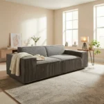 SILLON SOFA DOS PLAZAS MODERNO GRIS CLARO DUNIA