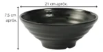 CUENCO CONICO ENSALADERA 21 CM BOWL MELAMINA REFORZADA NEGRA - Imagen 7