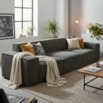 SILLON SOFA TRES PLAZAS MODERNO GRIS CLARO DUNIA