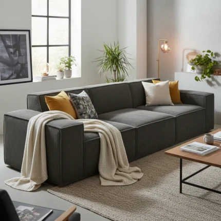 SILLON SOFA TRES PLAZAS MODERNO GRIS CLARO DUNIA