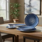 Vajilla Completa 42 Piezas Porcelana Schmidt Esfera Azul - Imagen 2