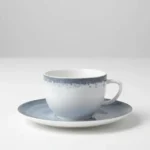 Set x 6 Taza De Té + Plato Porcelana Schmidt Esfera Color Celeste