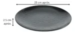 PLATO PLAYO 25 CM MELAMINA REFORZADA COLOR NEGRO - Imagen 2