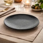 PLATO POSTRE 20 CM MELAMINA REFORZADA COLOR NEGRO