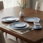 Set De Vajilla Completa Porcelana Schmidt Esfera De 18 Piezas Color Celeste - Imagen 6