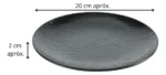 PLATO POSTRE 20 CM MELAMINA REFORZADA COLOR NEGRO - Imagen 3