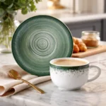 Taza De Café Con Plato Porcelana Schmidt Esfera Color Color Verde - Imagen 5