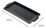 BANDEJA RECTANGULAR CON ASA 38 CM MELAMINA NEGRA - Imagen 2