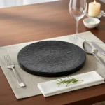 PLATO PLAYO REDONDO 25 CM MELAMINA REFORZADA COLOR NEGRO