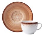 Set x 6 Taza De Té + Plato Porcelana Schmidt Esfera Color Marron - Imagen 5