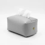 CAJA DE PAÑUELOS ECOCUERO NEGRO -OTTEN - - Imagen 4