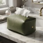 OTTEN CAJA DE PAÑUELOS ECOCUERO VERDE