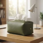 OTTEN CAJA DE PAÑUELOS ECOCUERO VERDE - Imagen 6