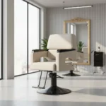Silla De Barbero Premium Ergonomica Blanca Otten - Imagen 3