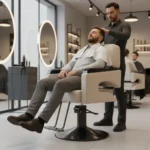 Silla De Barbero Premium Ergonomica Blanca Otten - Imagen 2