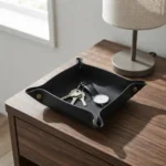 Bandeja Multiuso Ecocuero 15*15 Cm Negra Otten