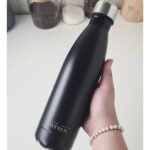 BOTELLA DE AGUA - AC. INOX 500 ML - DOBLE PARED DE ACERO - NEGRO