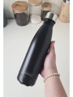 BOTELLA DE AGUA - AC. INOX 500 ML - DOBLE PARED DE ACERO - NEGRO